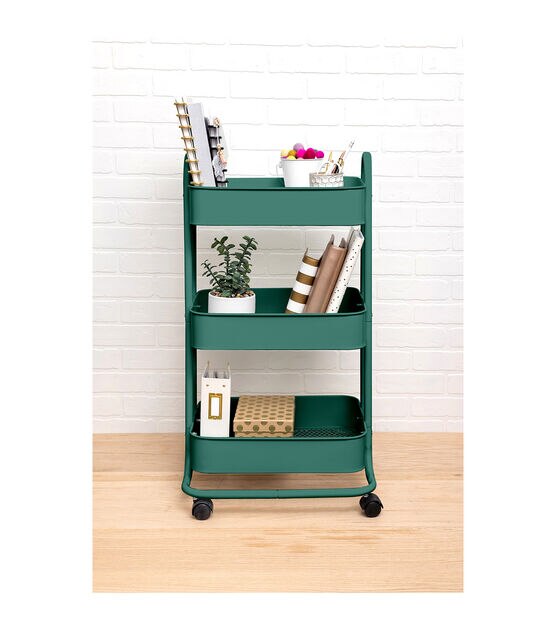 17" Rolling 3 Tier Metal Storage Cart by Top Notch, , hi-res, image 12