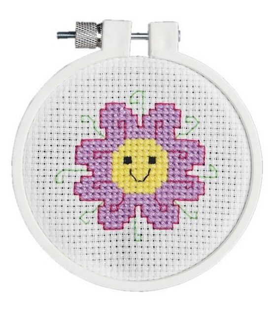 Janlynn 3" Flower Power Round Counted Cross Stitch Kit