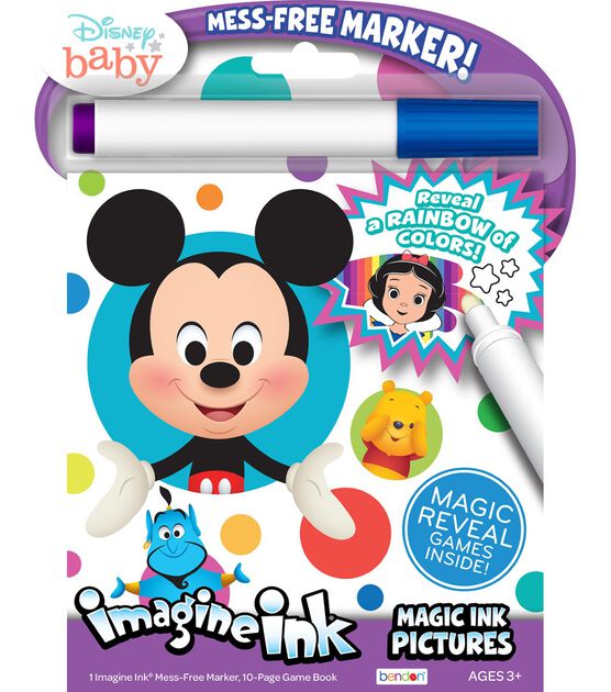 Bendon 10 Sheet Disney Baby Water Surprise Magic Ink Book With Marker