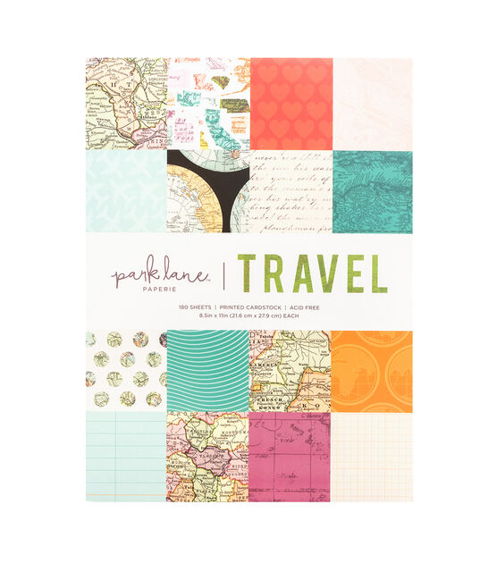 180 Sheet 8.5" x 11" Travel Cardstock Paper Pack by Park Lane