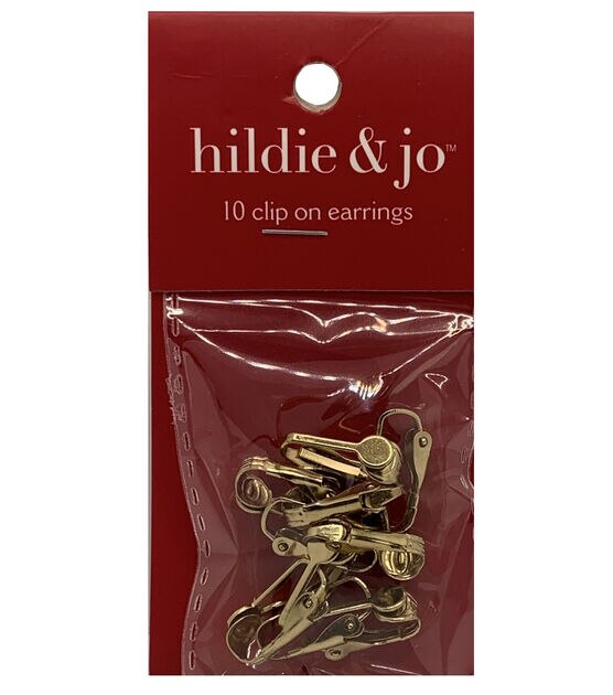17mm x 8.5mm Gold Clip on Earrings With Loop 10pk by hildie & jo