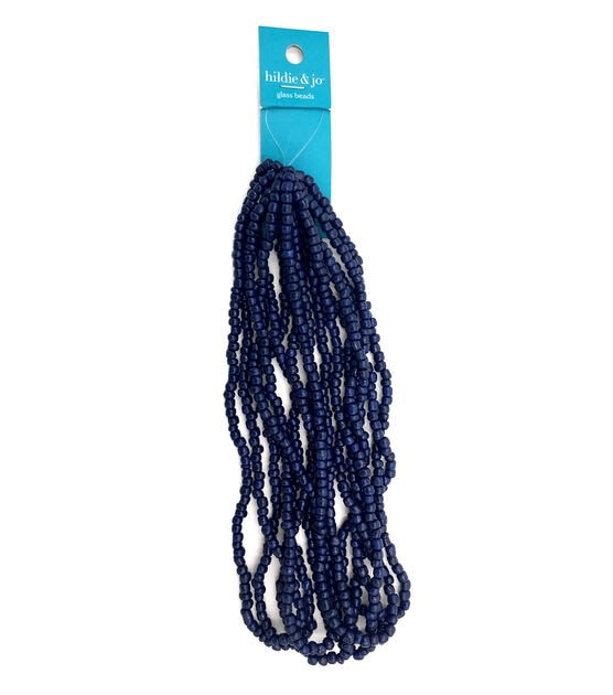 14" Royal Blue Glass Seed Bead Strands 12pk by hildie & jo