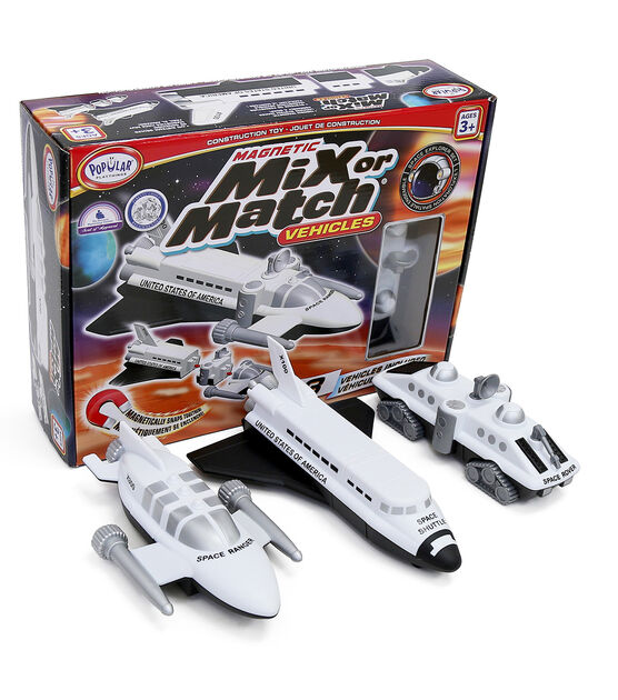 Popular Playthings 3ct Magnetic Mix or Match Space Vehicles Set