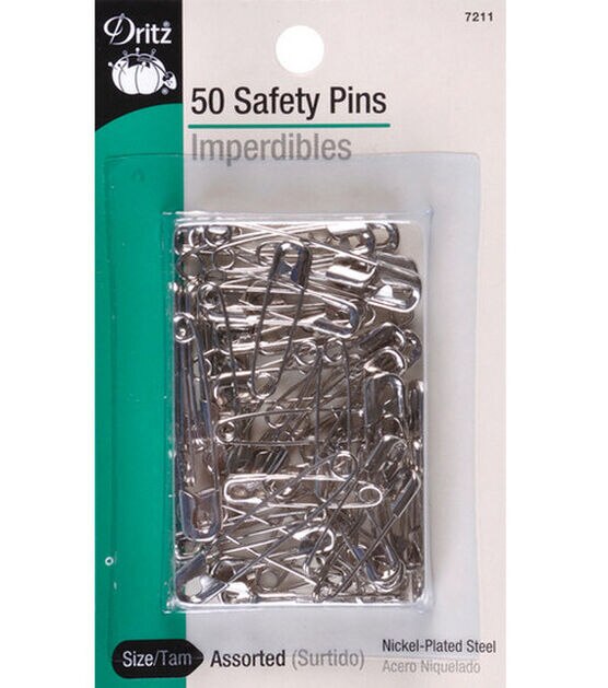 Dritz® Nickle Plated Steel Safety Pins- Sz 1 50/Pk