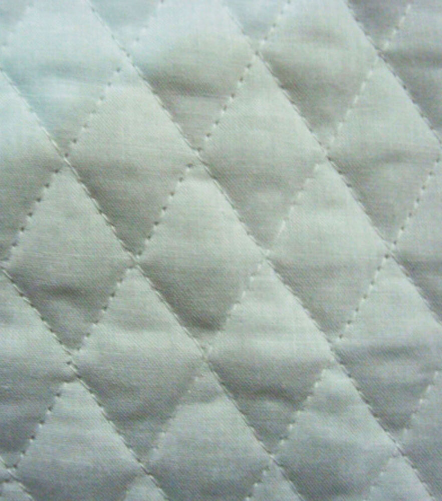 Diamond Solids Double Faced Pre Quilted Cotton Fabric, White, swatch
