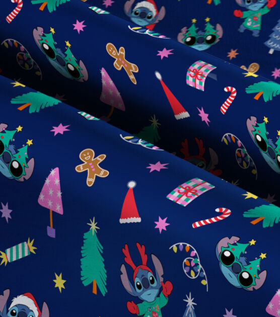 Stitch Christmas Icons Christmas Cotton Fabric