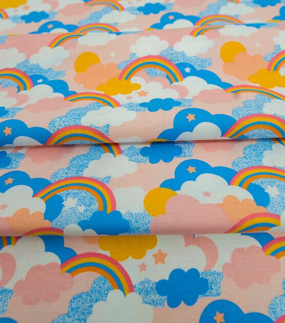 POP! Rainbows And Clouds Novelty Cotton Fabric, , hi-res, image 4