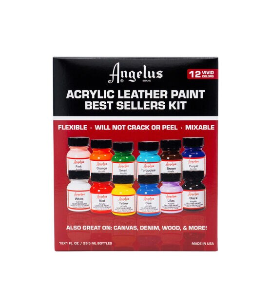 Angelus Acrylic Leather Paint Best Sellers Kit, 1 oz., 12 Colors, , hi-res, image 5
