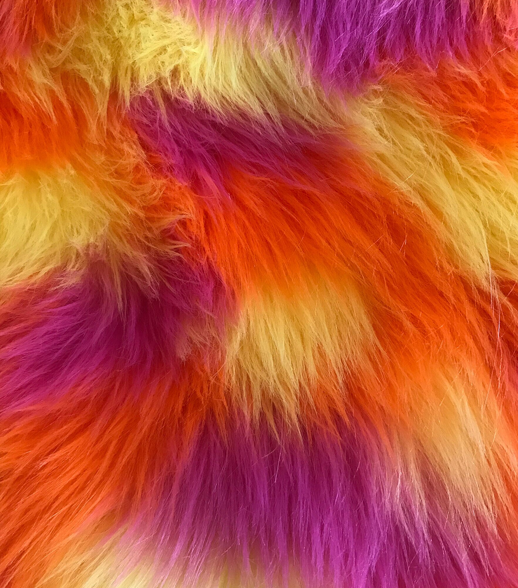 Multi Color Faux Fur Fabric, , hi-res