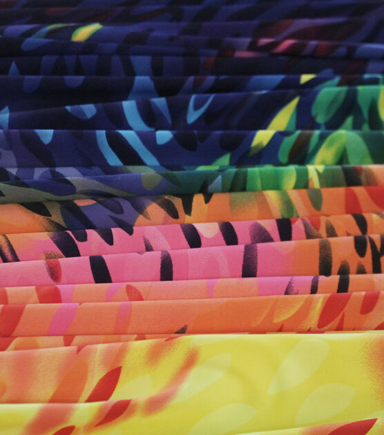 Silky Prints Stretch Charmeuse Fabric Multi Brushstrokes