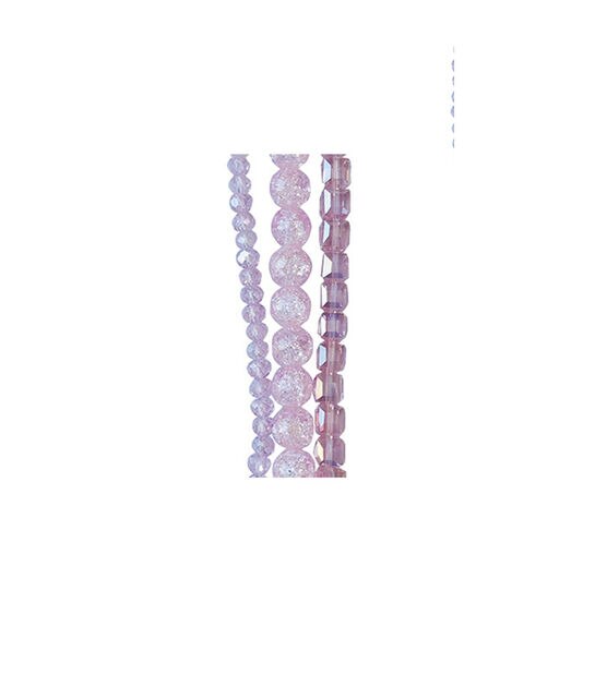 7" Pink Faceted Glass Beads 3ct by hildie & jo, , hi-res, image 2