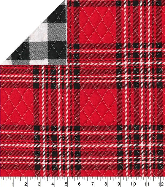 Fabric Traditions Red & Black Plaid Double Faced Quilt Fabric