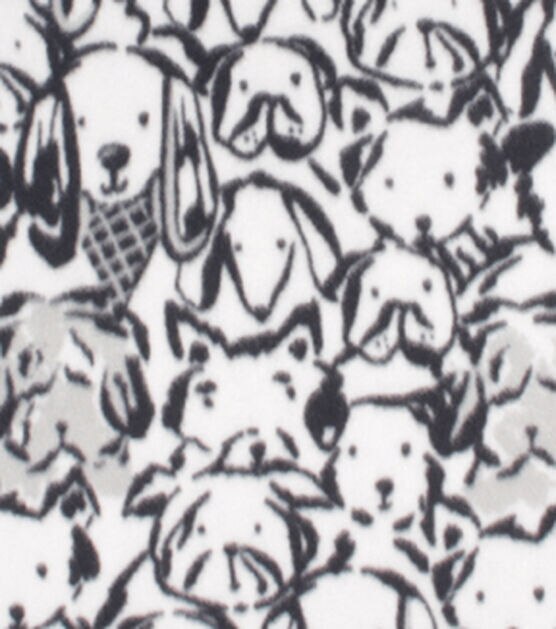 Sketched Dogs Blizzard Fleece Fabric