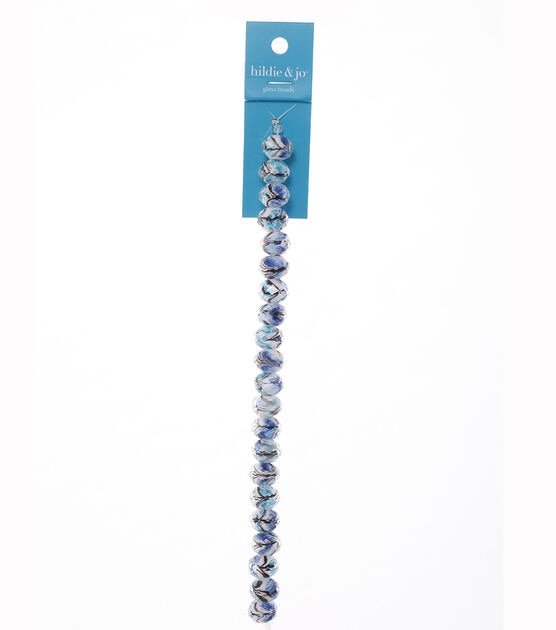7" Multi Design Core Faceted Rondelle Glass Bead Strand by hildie & jo