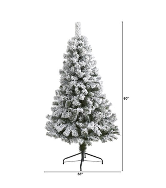 Nearly Natural 5' Unlit Flocked Virginia Fir Artificial Christmas Tree, , hi-res, image 2