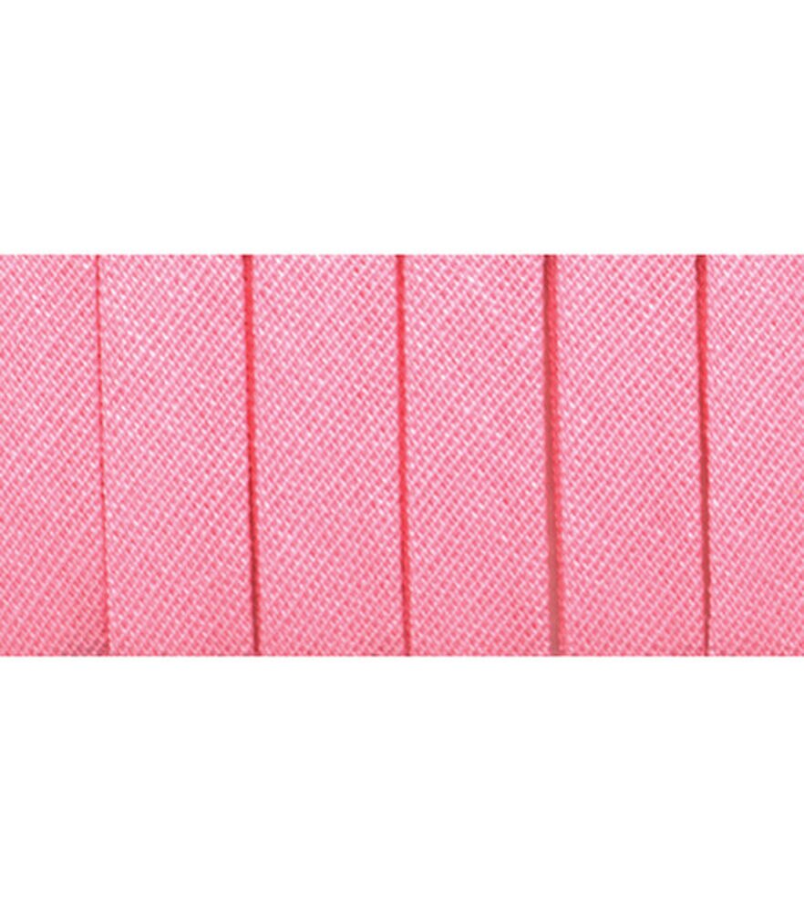 Wrights 1/4" x 4yd Double Fold Bias Tape, Pink, swatch