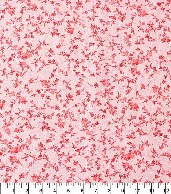Pink Floral on White Quilt Cotton Fabric by Keepsake Calico, , hi-res, image 2