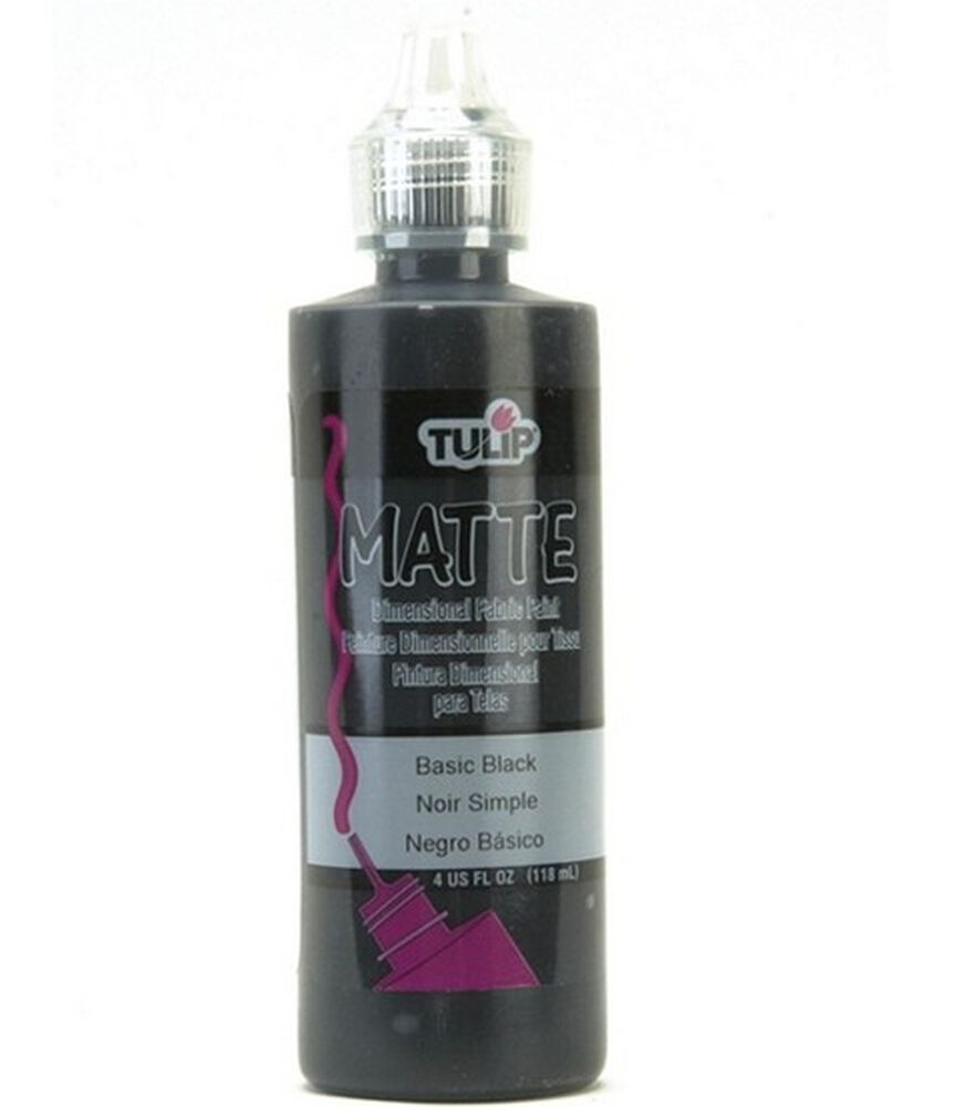 Tulip Dimensional Fabric Paint 4oz Matte, Black, swatch