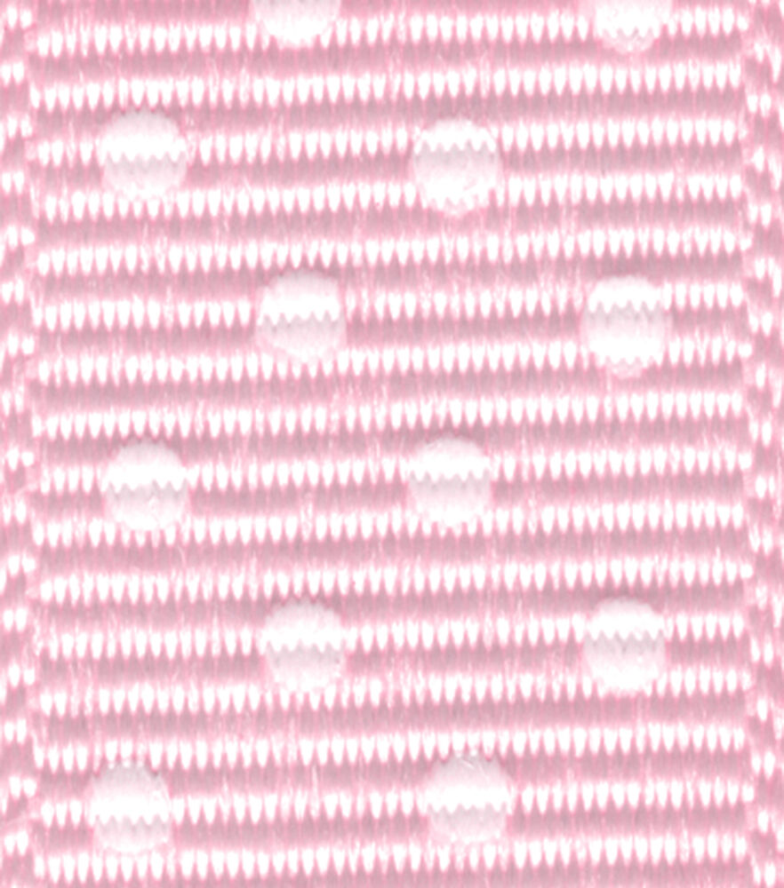 Offray 5/8"x9' Swiss Dots Grosgrain Ribbon, Light Pink, swatch