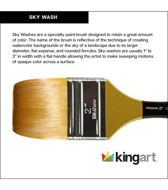 KINGART Original Gold 9750 Series Golden Taklon Flat Sky Wash Size: 1, , hi-res, image 3