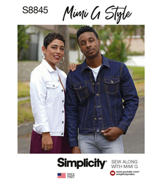 Simplicity S8845 Size XS to XL Men's & Women's Jacket Sewing Pattern