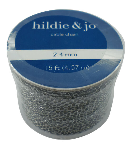 2mm x 15' Antique Silver Link Iron Cable Chain by hildie & jo