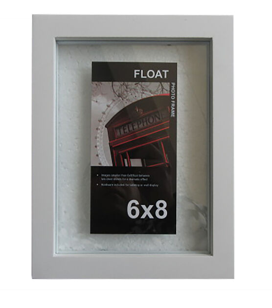Innovative Creations 6" x 8" White Wood Float Photo Frame