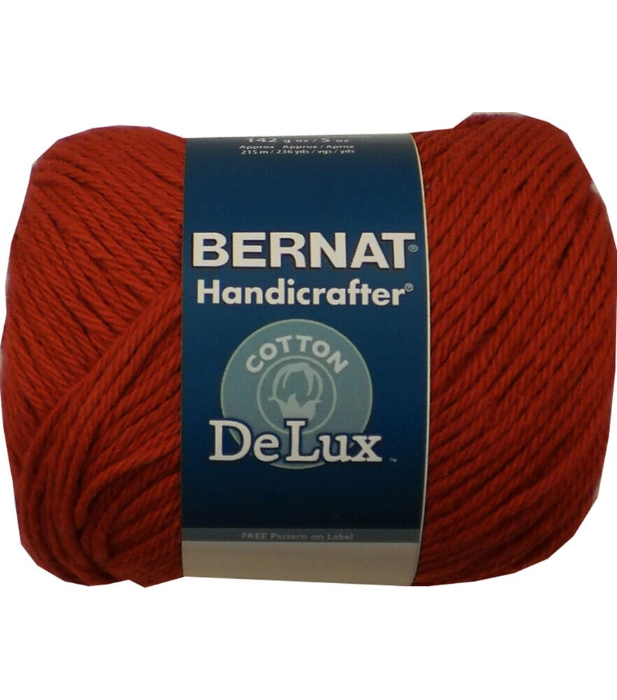 Bernat Handicrafter DeLux 236yds Worsted Cotton Yarn, Poppy Seed, swatch