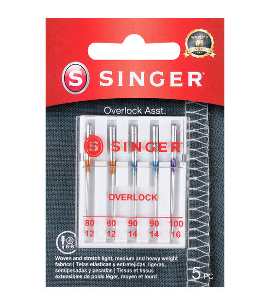 SINGER Universal Regular Point Overlock Machine Needles 5ct
