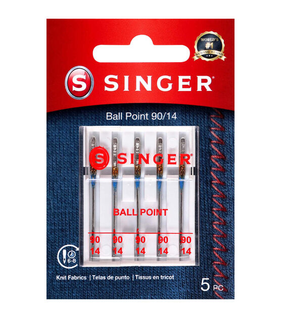 SINGER 90/14 Ball Point Sewing Machine Needles 5pk