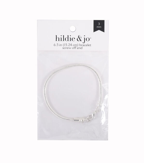 6.5" Silver Snake Chain Bracelet With Screw Off End by hildie & jo