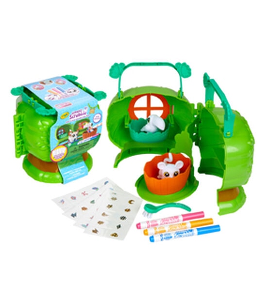 Crayola 12ct Scribble Scrubbie Pets Safari Treehouse Play Set, , hi-res, image 2