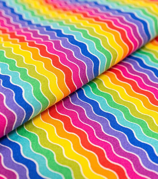 Singer Multicolor Wiggle Lines Quilt Cotton Fabric, , hi-res, image 2