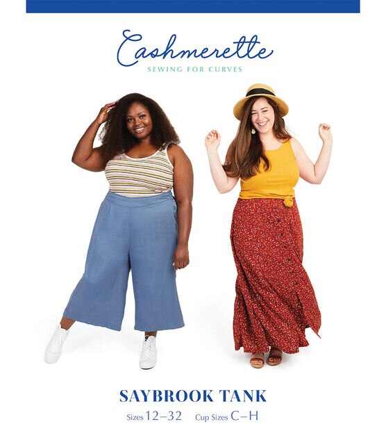 Cashmerette Size 12 to 32 Women's Saybrook Tank Sewing Pattern