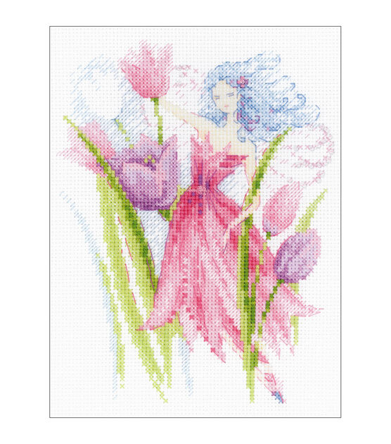 RIOLIS 6" x 8" Spring Breeze Fairy Counted Cross Stitch Kit, , hi-res, image 2