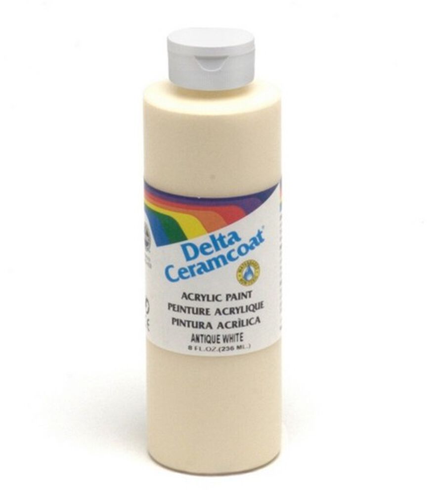 Delta Ceramcoat 8 fl. oz Acrylic Paint, White - Semi-opaque, swatch