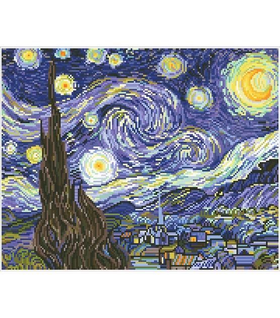 Diamond Dotz 19" x 23" Starry Night Van Gogh Embroidery Facet Art Kit, , hi-res, image 4