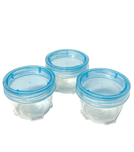 Everything Mary 2" x 1.5" Plastic Stackable Jars With Blue Lids 3pk, , hi-res, image 2