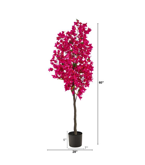 Nearly Natural 4' Dark Pink Bougainvillea Artificial Tree, , hi-res, image 2