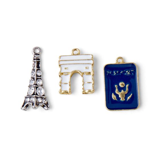3ct Metal Passport & Eiffel Tower Charms by hildie & jo, , hi-res, image 2