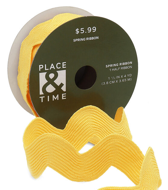 1.5" x 12' Spring Yellow Rick Rack Ribbon by Place & Time, , hi-res, image 4