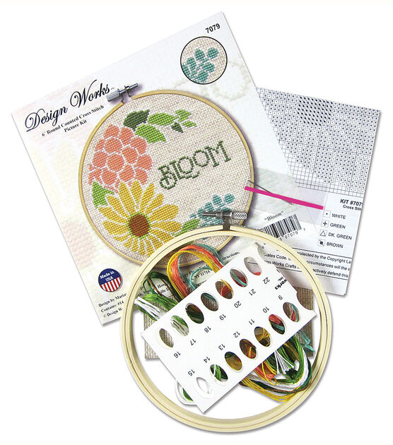 Design Works 6" Bloom Round Counted Cross Stitch Kit, , hi-res, image 2