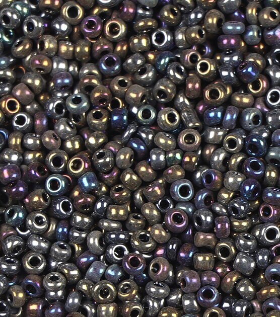 4mm Carnival Black Aurora Borealis Round Glass Seed Beads by hildie & jo, , hi-res, image 3