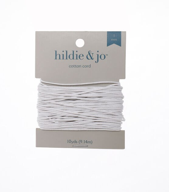 10yds White 1mm Cotton Cord by hildie & jo