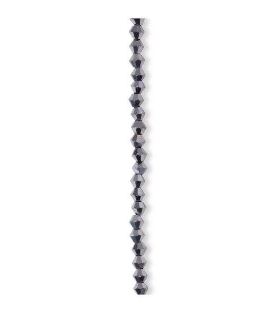 7" Silver Bicone Glass Bead Strand by hildie & jo, , hi-res, image 3