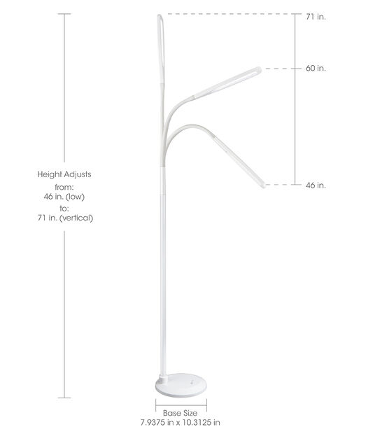 Ottlite Natural Daylight Led Flex Floor Lamp White Ottlite Natural Daylight Led Flex Floor, Ottlite Natural Daylight Led Flex Floor Lamp