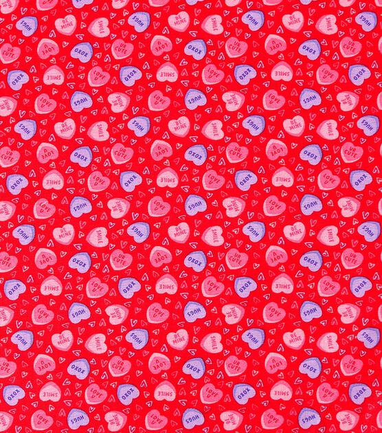 Cotton Conversation Hearts Candy Candies Valentines Fabric Print by Yard  D380.51