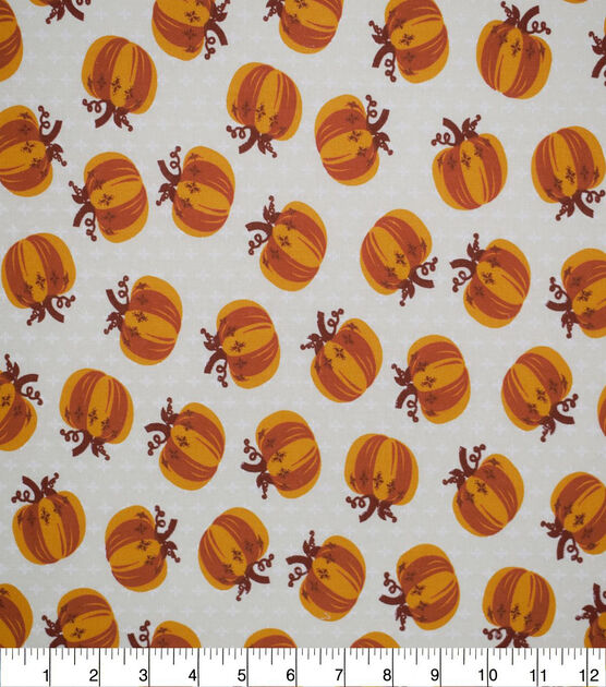Pumpkins on Cream Quilt Cotton Fabric by Quilter's Showcase