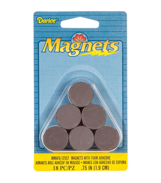Round Magnets with Foam Adhesive  .75" 18 Pkg