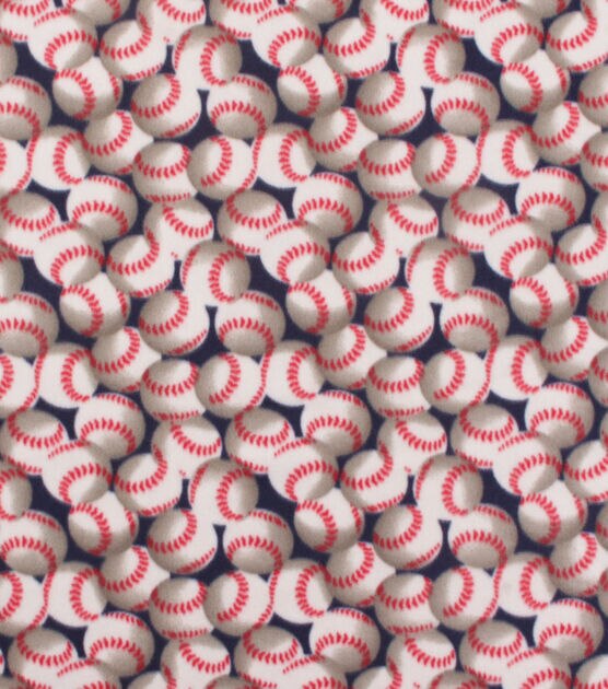 Blizzard Fleece Fabric  Packed Baseballs, , hi-res, image 2